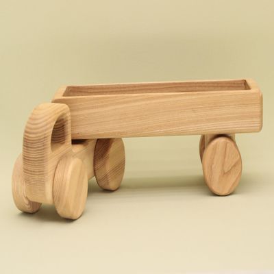 Free Shipping Handmade Organic Natural Wooden Car with Trailer Montessori and Waldorf Educational Vehicles Perfect Gift for Little Boys and Girls Lotes Toys