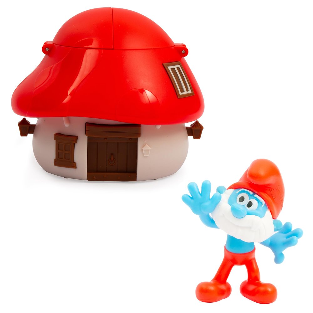 Smurfs, 1 Mushroom House with 1 Figurine 5.5 cm, Surprise, Random Models, Toys for Children from 3 Years, PUF13