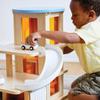 Kaplan Early Learning Wooden Parking Garage - Features Car Wash, Gas Pump, Charging Stations, Ramps, and Elevator - Enhance Block Play and Encourage Dramatic Play for Toddlers and Kids, Ages 3+ view 4