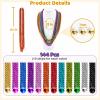 144PCS Mardi Gras Beads, 12 Colors Mardi Gras Beads Bulk, 33'' 7mm Mardi Gras Beads Necklaces, Metallic Beaded Necklaces for Party Costume Matching, Mardi Gras Parades Throw, Dress-up Events view 2
