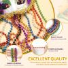 144PCS Mardi Gras Beads, 12 Colors Mardi Gras Beads Bulk, 33'' 7mm Mardi Gras Beads Necklaces, Metallic Beaded Necklaces for Party Costume Matching, Mardi Gras Parades Throw, Dress-up Events view 3
