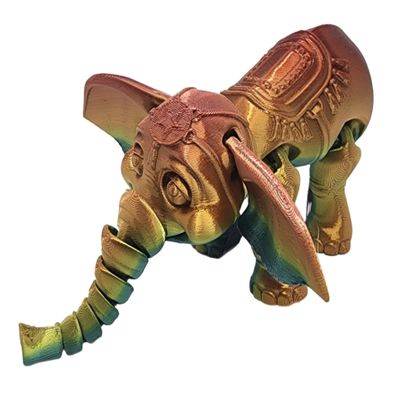 3D By Billy B The Articulating Rainbow Elephant Sculpture/Fidget Toy