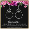 Three Generations Earrings  Best Grandma Gifts  Grandmother, Father, Grandchild Gifts for Mothers Day Jewelry Birthday  Hammered Rings Earrings 14k Gold view 3