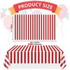 12 Pcs Carnival Tablecloths, Red and White Stripe Tablecloths, Red Plastic Table Cover, Circus Theme Party Decorations for Carnival, Movie Night, Kid's Birthday, Christmas (12, Red, 51'' x 86'') view 2