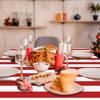 12 Pcs Carnival Tablecloths, Red and White Stripe Tablecloths, Red Plastic Table Cover, Circus Theme Party Decorations for Carnival, Movie Night, Kid's Birthday, Christmas (12, Red, 51'' x 86'') view 4
