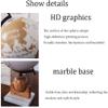 SYALEO Globo Terrqueo Wood Marble Globe American Style Desktop Globe Large HD Printing Retro Globe Decorative Globe for Living Room Decor, English Teaching Easy-Read view 3