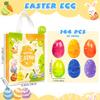 144Pcs 2.36'' Tall Iridescent Marble-like Plastic Easter Eggs for Kids Egg Hunt Basket Bag Empty Stuffers Fillers with 2pcs Cute Non Woven Bags, Toys Filling Treats & Easter Theme Party Supplies Favor view 2