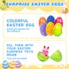 144Pcs 2.36'' Tall Iridescent Marble-like Plastic Easter Eggs for Kids Egg Hunt Basket Bag Empty Stuffers Fillers with 2pcs Cute Non Woven Bags, Toys Filling Treats & Easter Theme Party Supplies Favor view 3