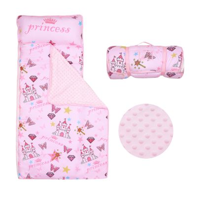 Kids Sleeping Bag Nap Mat with Removable Pillow and Blanket,Extra Thick Large 2 in 1 Slumber Bags for Boys Girls,Toddler Nap Mat for Preschool Daycare Travel Camping