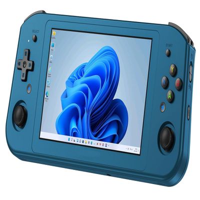 WIN600 Handheld PC Game Console 5.94 Inch IPS Touch Screen Preset Windows10 Home Edition System 256GB M.2 SSD (Blue)
