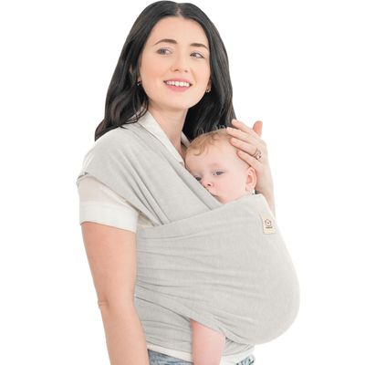 KeaBabies Baby Wrap Carrier - All in 1 Original Baby Carrier Newborn to Toddler Sling, Easy to Wear, Hands Free Bonding, Lightweight, Breathable Infant Wraps (Rhino Gray)