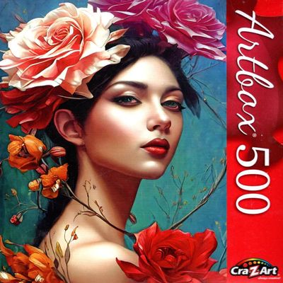 Woman with Flower - 500 Pieces Jigsaw Puzzle for Age 14+