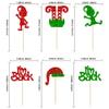 24Pcs Christmas Elf Cupcake Toppers Glitter I'm Back Santa Hat Cupcake Picks Xmas Elf Legs Cake Decorations for Merry Christmas New Year Holiday Baby Shower Birthday Party Supplies view 2