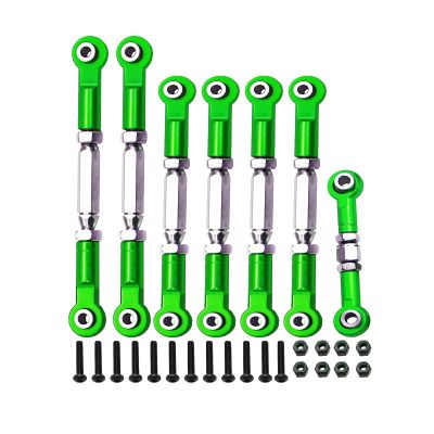 (2025 Upgrade Parts) Stainless Steel Adjustable Turnbuckles Set/Camber Links with Rod Ends Set for 1/10 Traxxas Slash 4X4 2WD /Rustler 2WD 4X4/Hoss 2WD 4X4/ Stampede 2WD 4X4/ Upgrades(Green)