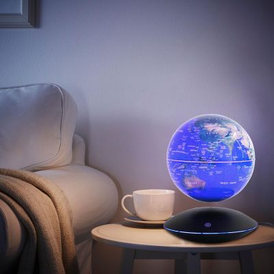 Bacacoo Magnetic Levitation Globe Floating World Map LED Night Light Rotation Globe,6" World Geographic Globes for Home Office Desk Decor Creative Birthday Gifts