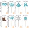 Rsstarxi 24 Pack It's a Boy Snowflake Cupcake Toppers Glitter Winter Frozen Baby Boy Gloves Hats Boots Cupcake Picks for Winter Onederland Baby Shower Birthday Party Cake Decorations view 2