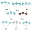 Rsstarxi 24 Pack It's a Boy Snowflake Cupcake Toppers Glitter Winter Frozen Baby Boy Gloves Hats Boots Cupcake Picks for Winter Onederland Baby Shower Birthday Party Cake Decorations view 3