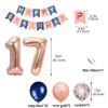 17th Birthday Party Decorations Navy Blue Rose Gold for Girls Boys, Birthday Banner Number 17 Foil Balloons Latex Confetti Balloon for Her Him Daughter Son 17 Years Old Birthday Supplies(17th) view 4