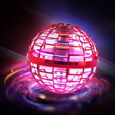 Hoofun Flying Orb Ball Toy 2025, Cosmic Globe Hand Mini Drone Ball with Led Lights, Boomerang Hover Orb, Galactic Flying Spinner, Cool Kids Toys for Boys Age 6 7 8 9 10 11 12 Girls Gifts, Red