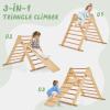 OLAKIDS Pikler Triangle Set 3 in 1 Climbing Toys for Toddlers Foldable Wood Montessori Baby Jungle Gym with Ramp Ladder Slide Kids Indoor Playground Activity Play Structure view 3