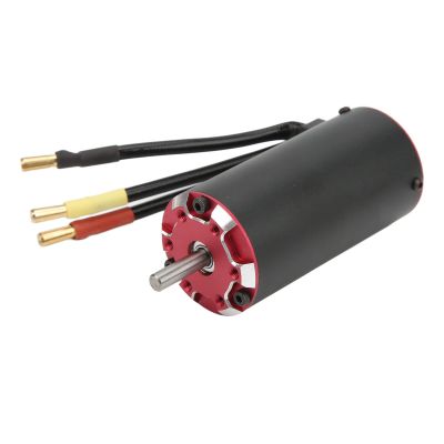 BROLEO 3674 Brushless Motor, Black Aluminum CNC Shell Supersonic Brushless Motor Stable Output Power with Temperature Sensor for 1/10 Remote Control Cars