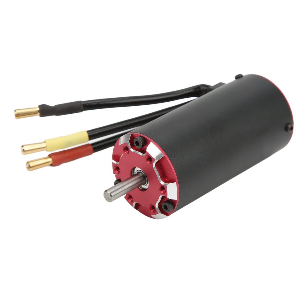 BROLEO 3674 Brushless Motor, Black Aluminum CNC Shell Supersonic Brushless Motor Stable Output Power with Temperature Sensor for 1/10 Remote Control Cars