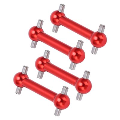 BROLEO Metal Dog Bone Drive Shaft, Dog Bone Drive Shaft Set 4PCS for TT01 TT02 RC Car (Red)