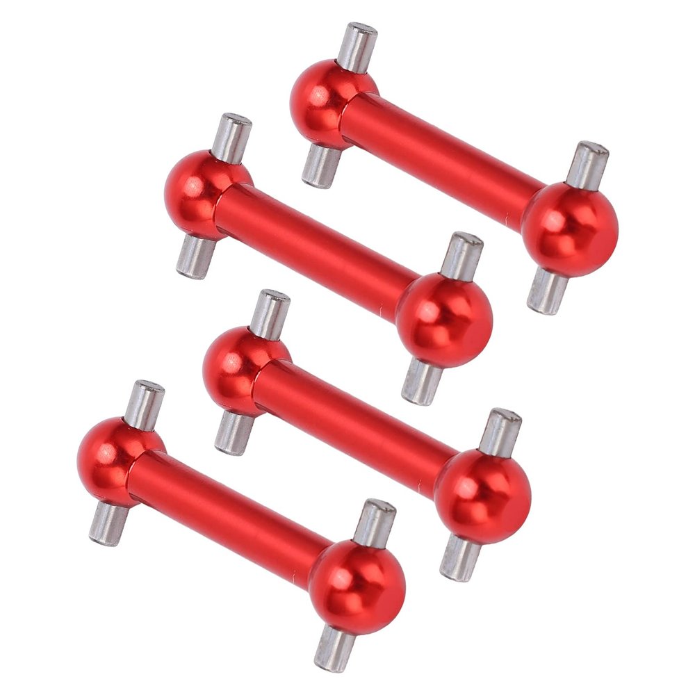 BROLEO Metal Dog Bone Drive Shaft, Dog Bone Drive Shaft Set 4PCS for TT01 TT02 RC Car (Red)