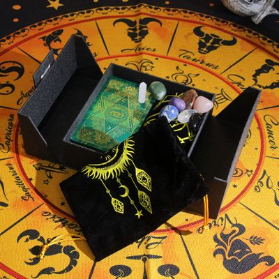 Jayiaine Tarot Cards with Book, Waterproof Tarot Cards Set for Beginners Expert Readers (English Language),Gold Edition Deluxe Tarot Cards Board Game for Family Celebrations,Green