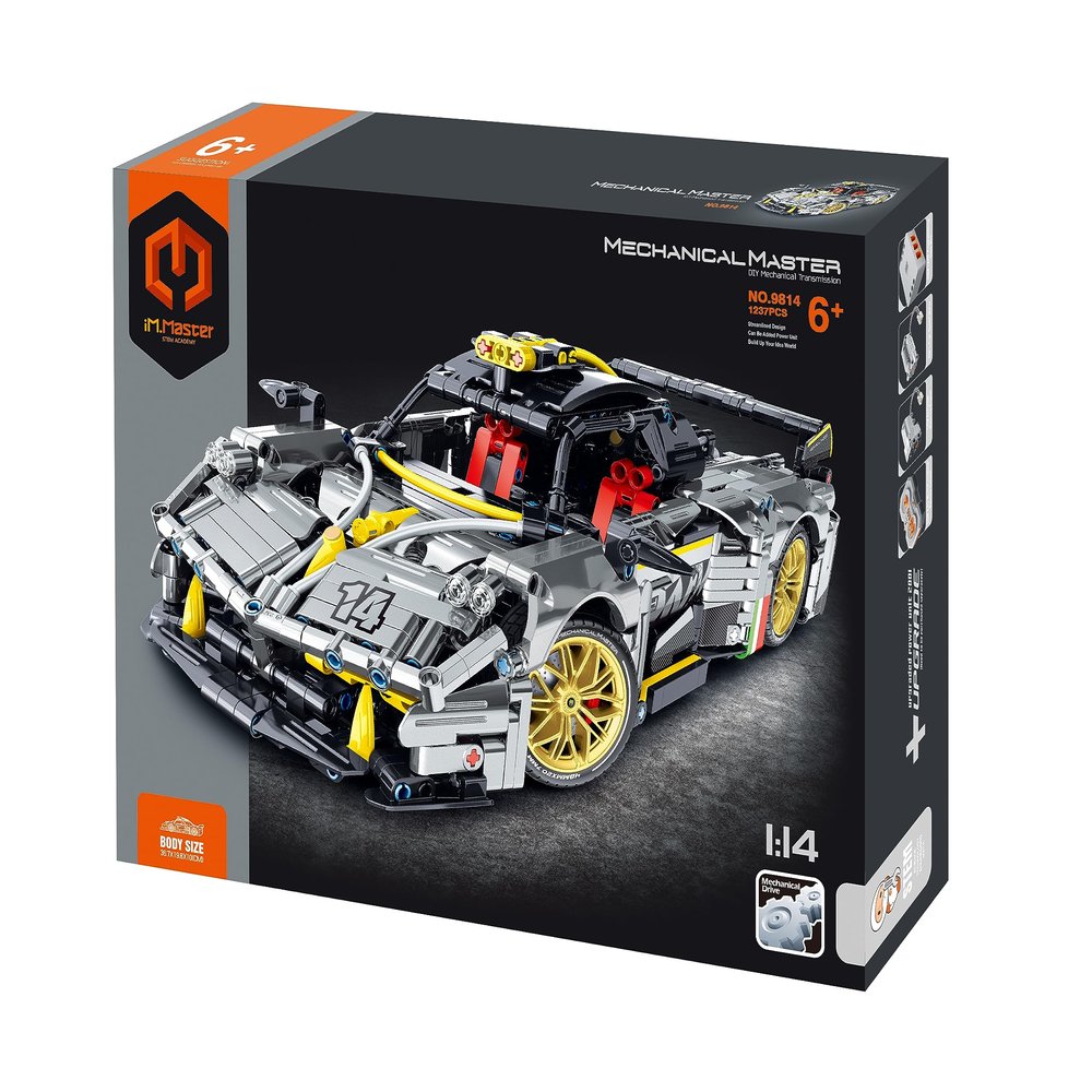 Dakott STEM Mechanical Transmission Engineering Building Toy, 1:14 Scale Super car Blocks Take Apart Toy, 1237 Pcs DIY Building Kit, Learning Engineering Construction Toys