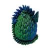 3D Printed Dragon Egg Articulating Gemstone Dragon Fidget Figurine - Vibrant Color Dragons Flexible ADHD, Autism and Anxiety Relief - Articulated Joints (Blue Green Silk) view 2