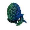 3D Printed Dragon Egg Articulating Gemstone Dragon Fidget Figurine - Vibrant Color Dragons Flexible ADHD, Autism and Anxiety Relief - Articulated Joints (Blue Green Silk) view 3