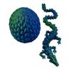 3D Printed Dragon Egg Articulating Gemstone Dragon Fidget Figurine - Vibrant Color Dragons Flexible ADHD, Autism and Anxiety Relief - Articulated Joints (Blue Green Silk) view 4