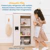 ECR4Kids Play Kitchen Refrigerator, Wooden Playset, White Wash view 4
