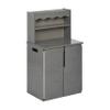 ECR4Kids Play Kitchen Storage Cupboard, Wooden Playset, Grey Wash view 1
