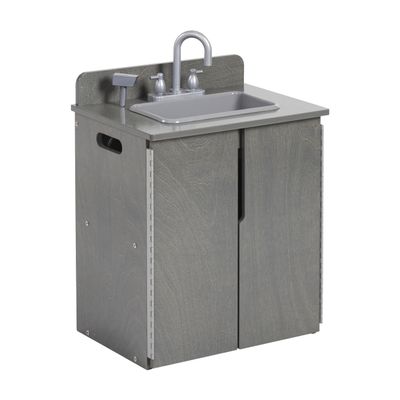 ECR4Kids Play Kitchen Sink, Wooden Playset, Grey Wash