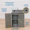 ECR4Kids Play Kitchen Sink, Wooden Playset, Grey Wash view 4