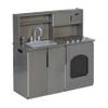 ECR4Kids 4-in-1 Kitchen, Sink, Stove, Oven, Microwave and Storage, Play Kitchen, Grey Wash view 1