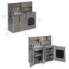 ECR4Kids 4-in-1 Kitchen, Sink, Stove, Oven, Microwave and Storage, Play Kitchen, Grey Wash view 2
