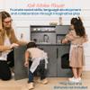 ECR4Kids 4-in-1 Kitchen, Sink, Stove, Oven, Microwave and Storage, Play Kitchen, Grey Wash view 3
