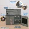 ECR4Kids 4-in-1 Kitchen, Sink, Stove, Oven, Microwave and Storage, Play Kitchen, Grey Wash view 4