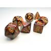 Blue Blood Scarab Mini Dice with Gold Colored Numbers 10mm (3/8in) Set of 7 Chessex view 1
