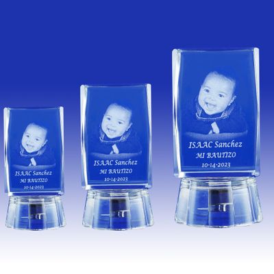 12 Pcs Picture Custom Laser Engraving Baptism/Mi Bautizo/Christening of customization personalization crystal favor girl boy (2.5"H)