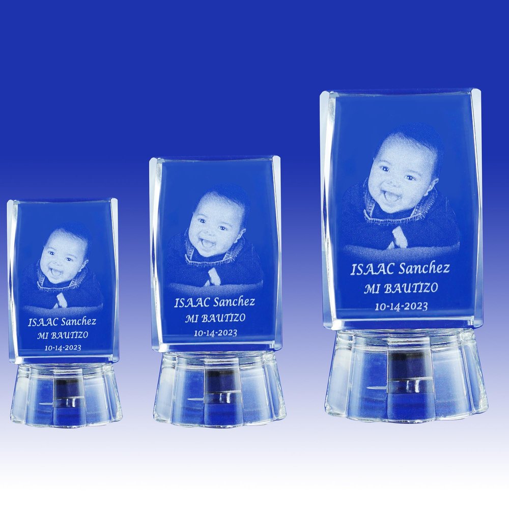12 Pcs Picture Custom Laser Engraving Baptism/Mi Bautizo/Christening of customization personalization crystal favor girl boy (2.5"H)