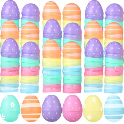Syhood Fillable Empty Easter Eggs Colorful Bulk Pastel Plastic Easter Eggs 2.25" for Hunt Basket Stuffers Party Decorations(240 Pcs,Bright Style)