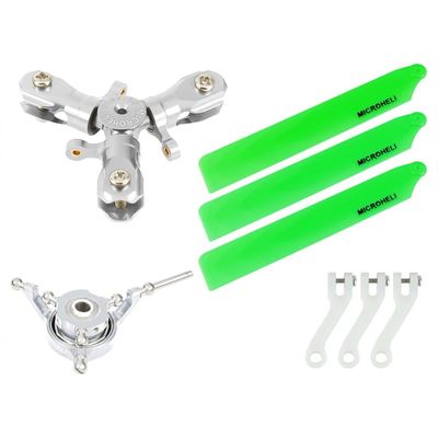 MICROHELI CNC Triple Green Plastic Blades Conversion Set - GOOSKY S1