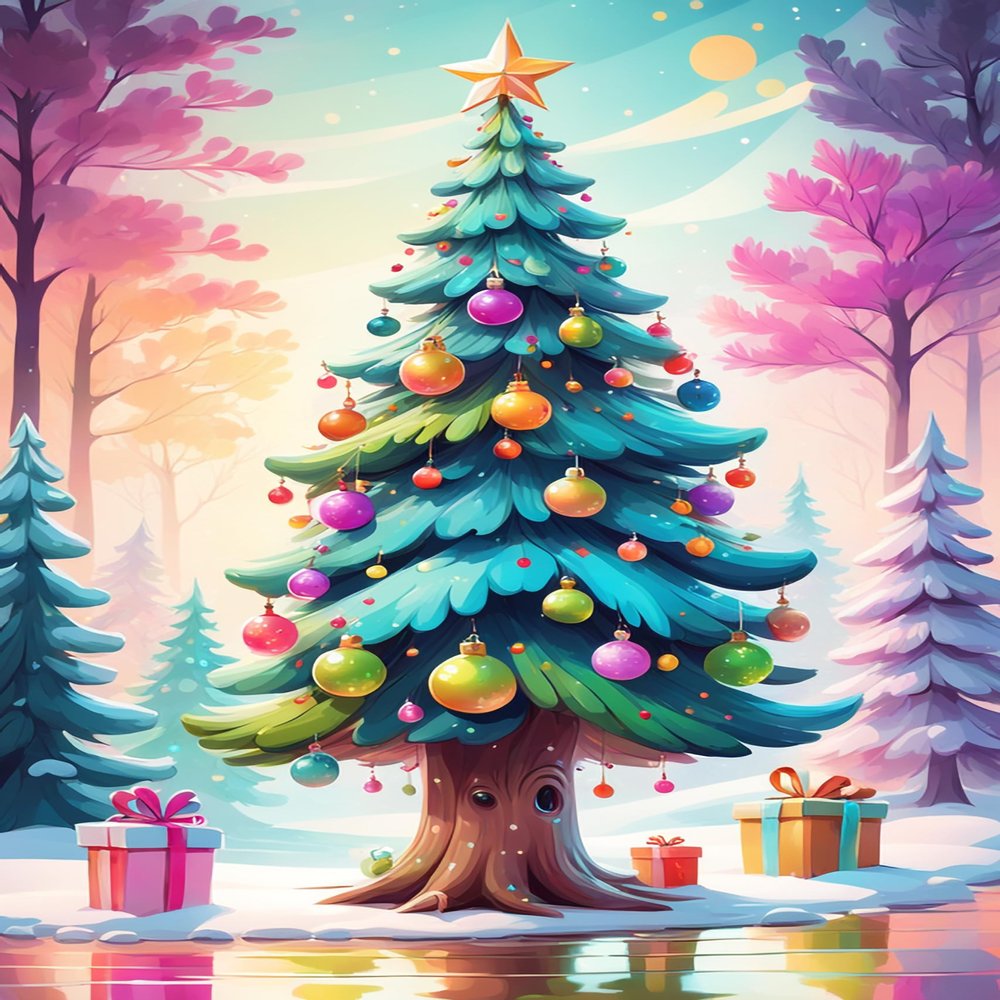 Adult Jigsaw Puzzle 1000 Pieces,Colorful Christmas Tree-Christmas Decorations Jigsaw Puzzle Game, Jigsaw Puzzle Toys Exquisite Puzzles Gifts and Birthday Gifts 20x28.8inch