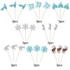 24 Pack Snowflake Cupcake Toppers Glitter Princess Deer Castles Snowflake Cupcake Picks for Winter Wonderland Snow Theme Birthday Christmas castles Party Cake Decorations Supplies view 3