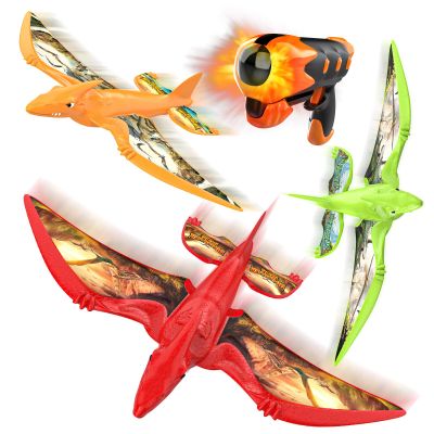 Aiencsai 3 Pack Dinosaur Airplane Launcher Toys for Kids, Foam Airplanes for Kids Boys Toys with Stickers, Outdoor Flying Toys Birthday Gifts for 4 5 6 7 8 9 10 12 Year Old Boys Girls.