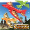 Aiencsai 3 Pack Dinosaur Airplane Launcher Toys for Kids, Foam Airplanes for Kids Boys Toys with Stickers, Outdoor Flying Toys Birthday Gifts for 4 5 6 7 8 9 10 12 Year Old Boys Girls. view 2